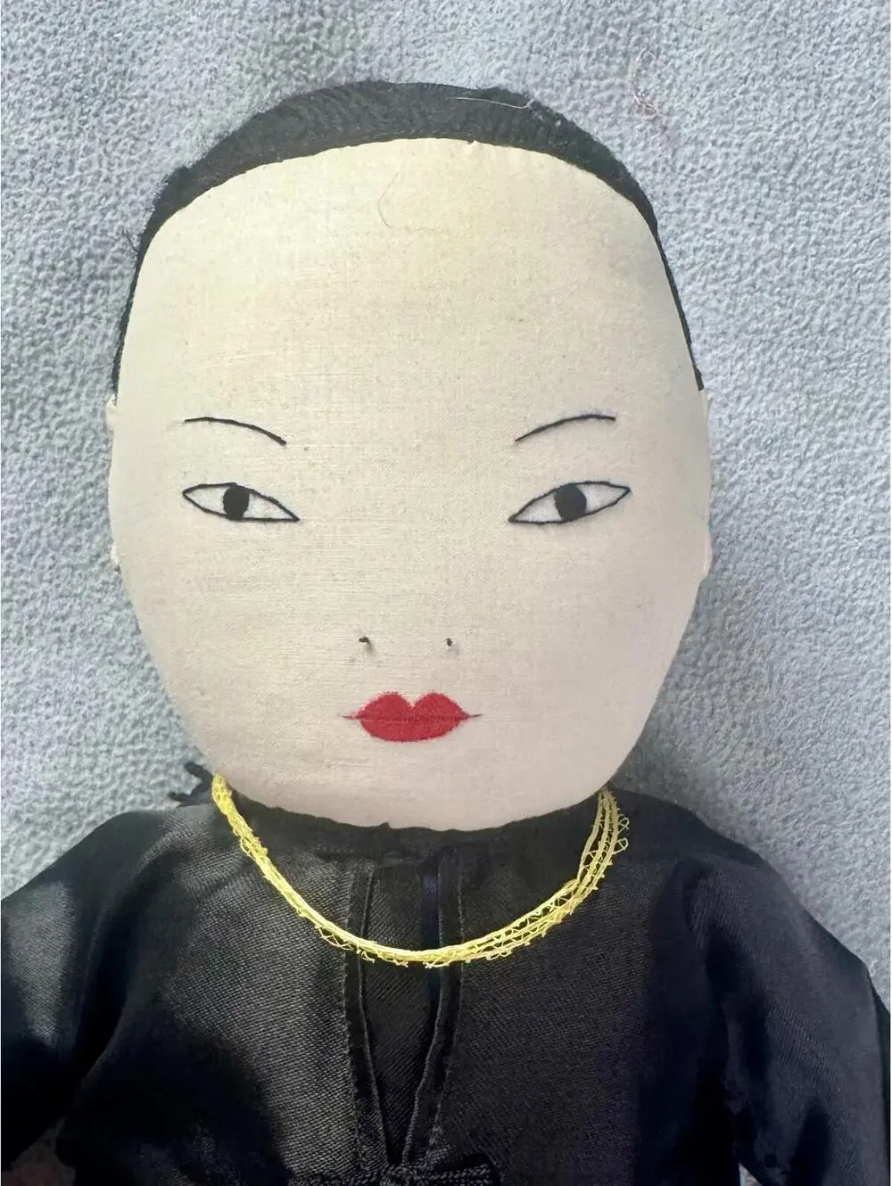 vintage‎ asian cloth dolls pair handmade fabric folk art soft dolls 12in